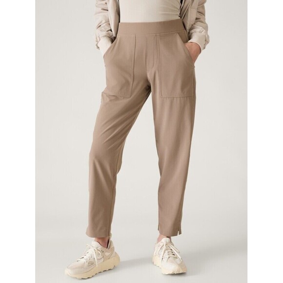 Athleta Brooklyn Mid Rise Ankle Utility Pant Pyrite Brown Size 16 NWOT - Picture 1 of 7